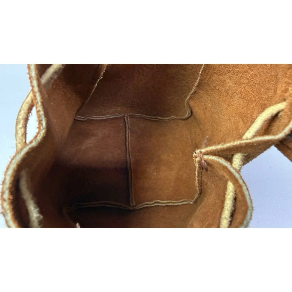 Vintage Leather Shell Ammunition Drawstring Pouch Bag Fishing Reel Case 3j1